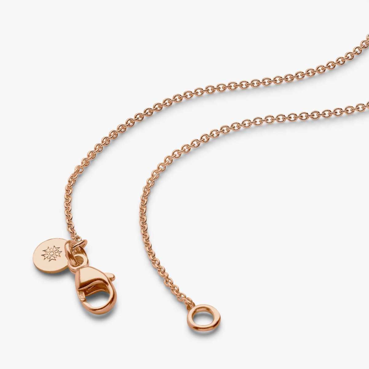 Collier Chaîne En Or Rose 18 Carats - Longueur 69 Cm - Maille Forçat - Occasion En Bon état