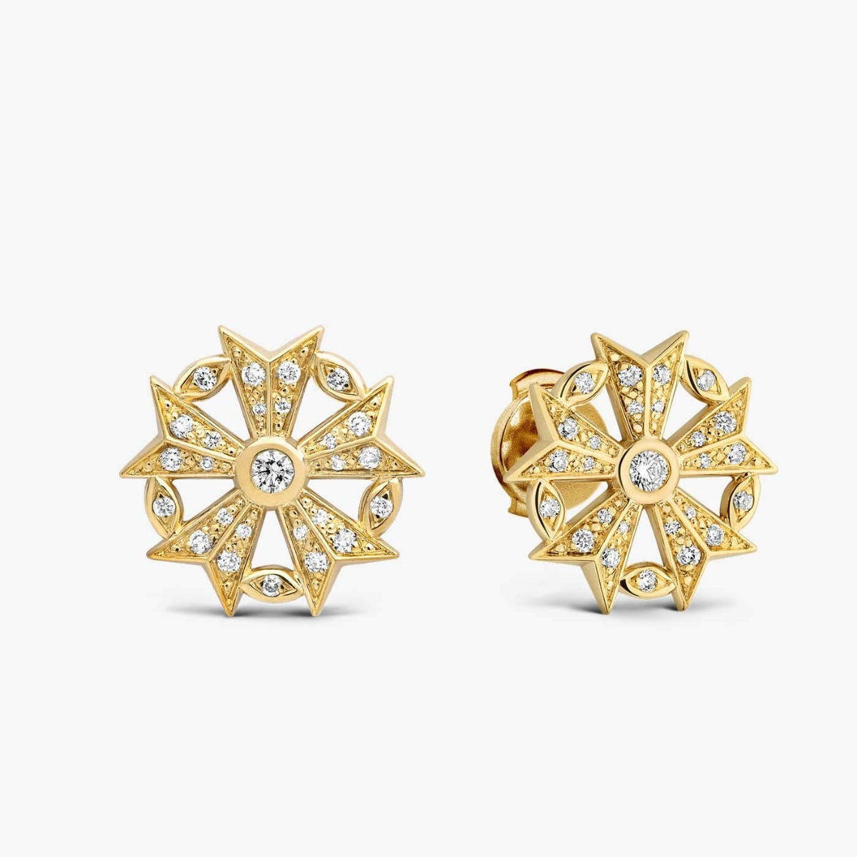 Boucles D'oreilles Puces Dorées à Cristaux - Imitation Diamant - Fermoir Clous - Neufes Avec étiquettes