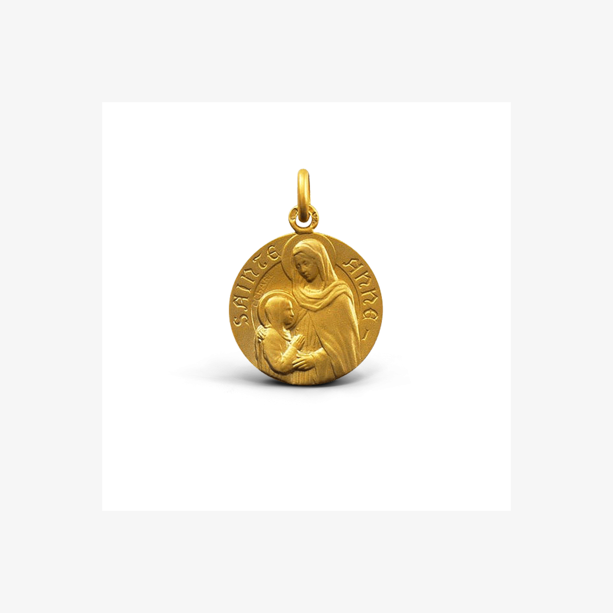 Pendentif Médaillon Souvenir Ste Anne D'Auray - Métal Argenté - Forme Ronde - Occasion