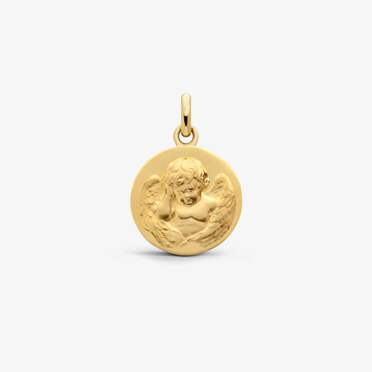 Médaille Ancienne Putti 'Mon Ange' En Or Jaune 18K - Occasion, Très Bel état