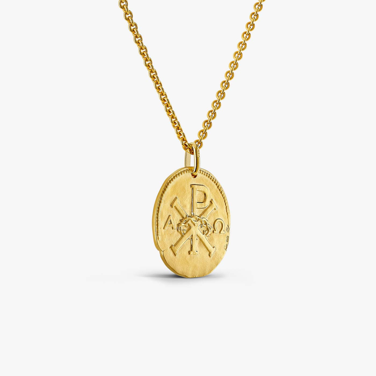 Pendentif Médaille Religieuse Vintage Double Face Couleur Or - Occasion, Sans Marque