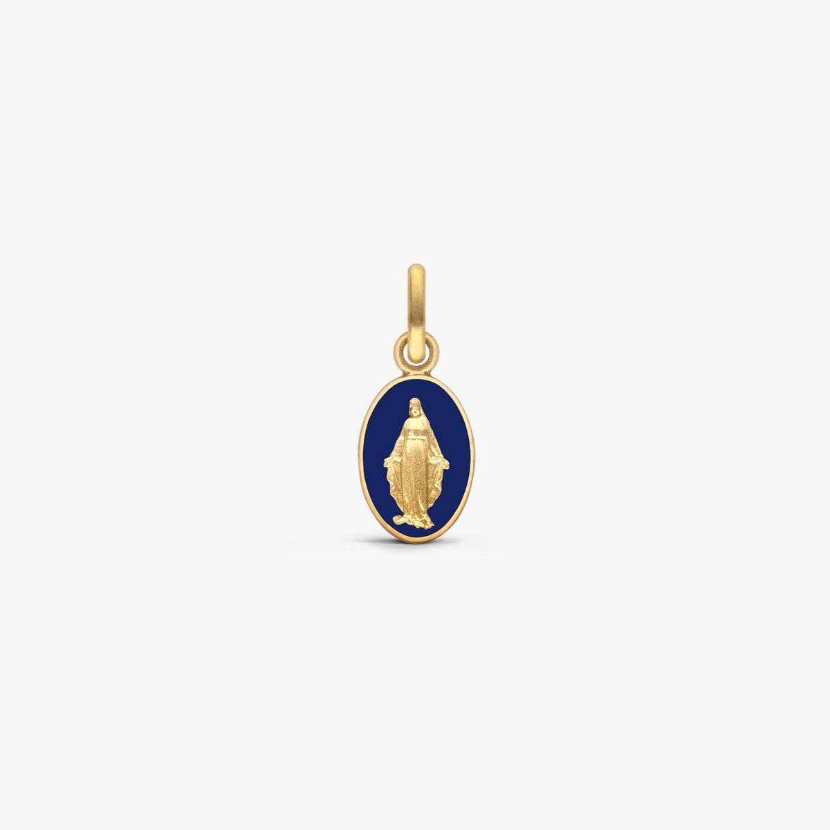 Médaille Miraculeuse 40mm Émaillée Dorée Et Bleue - Symbole De Foi Et Protection - Bijou Religieux Chrétien Catholique