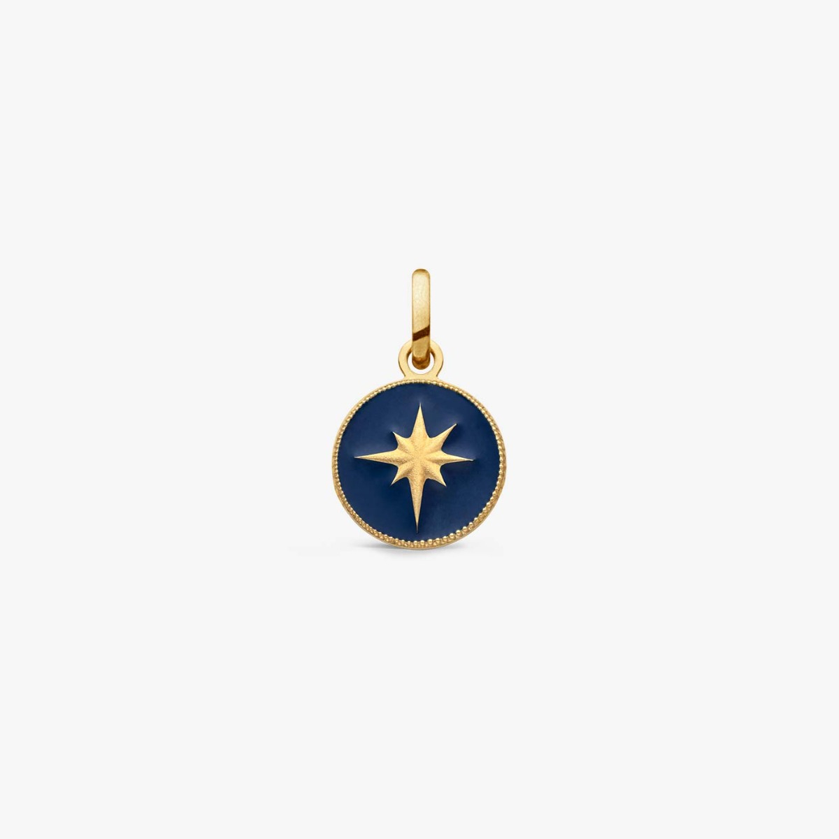 Pendentif Médaillon En Or 333 (8K) Satiné Avec étoiles - Or Jaune - Pour Femme - Neuf Avec étiquettes