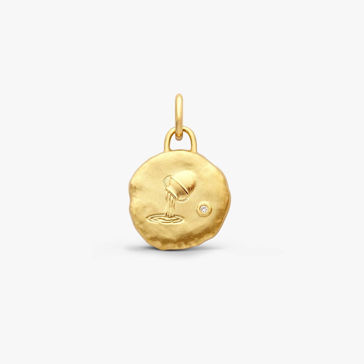 Pendentif Médaille Signe Du Zodiaque Verseau ♒️ - Plaqué Argent, Neuf De Fond Bijouterie, Modèle 3