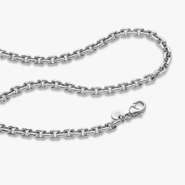 Chaîne En Argent Maille Jaseron - 46 Cm - 7g - Occasion (fermoir à Resserrer)
