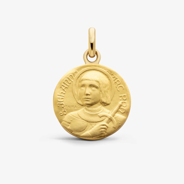 Médaille Sainte Jeanne d'Arc en or 18 carats 16 mm Médaille Sainte Jeanne d'Arc en or 18 carats 16 mm