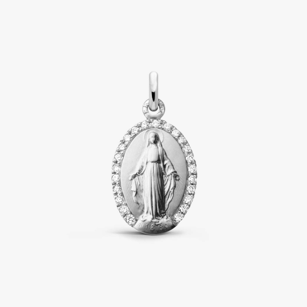 Médaille Miraculeuse Vierge Marie Acier Inoxydable Doré Ou Argenté - Chaîne Offerte - Bijou Religieux