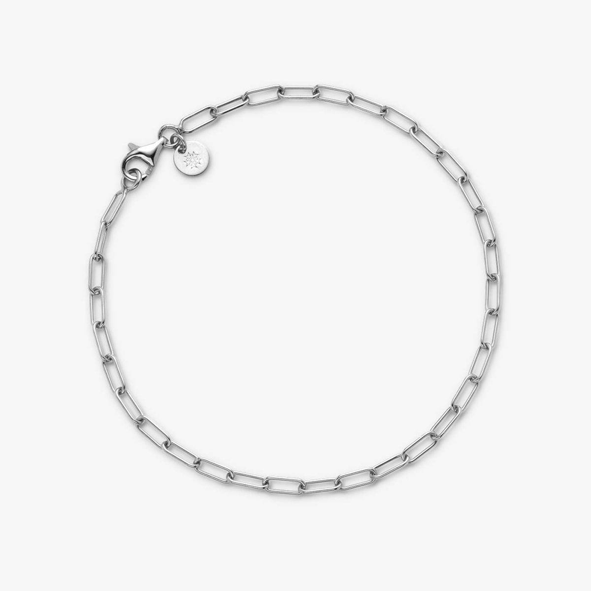 Bracelet chaine en or blanc