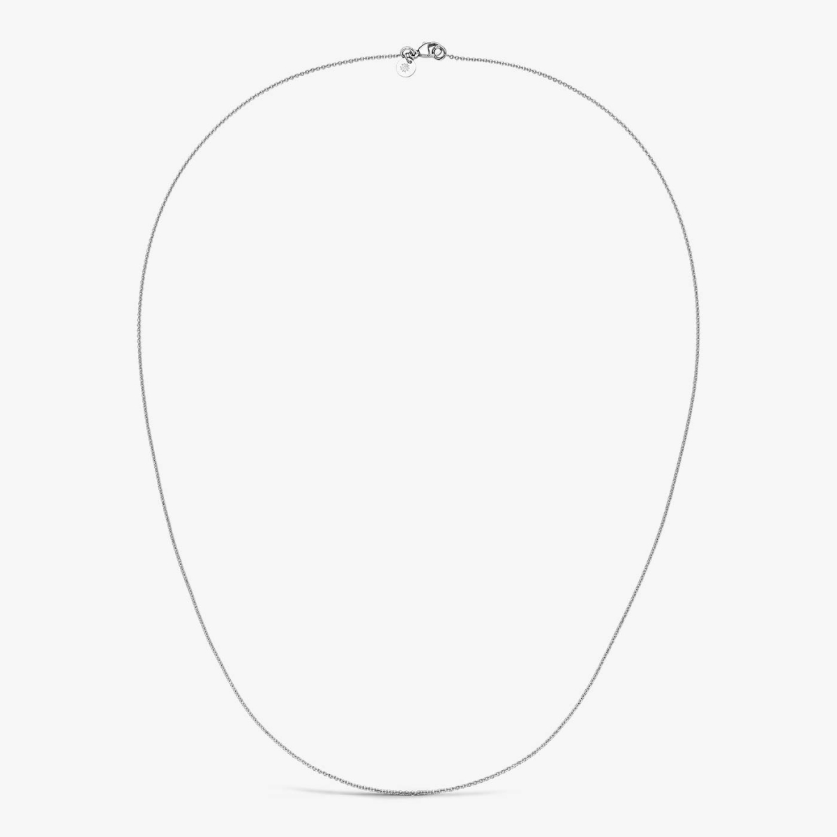 Chaîne Or Blanc Forçat Rond, 80 cm, vue collier