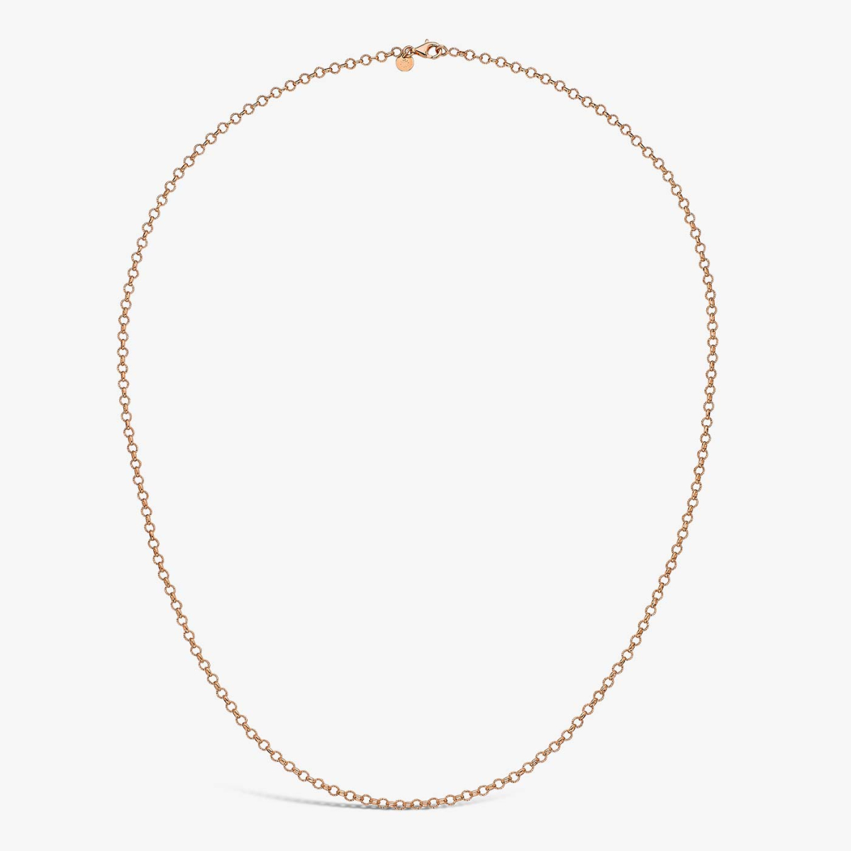 Chaîne Or Rose Jaseron Striée, 60 cm, vue collier