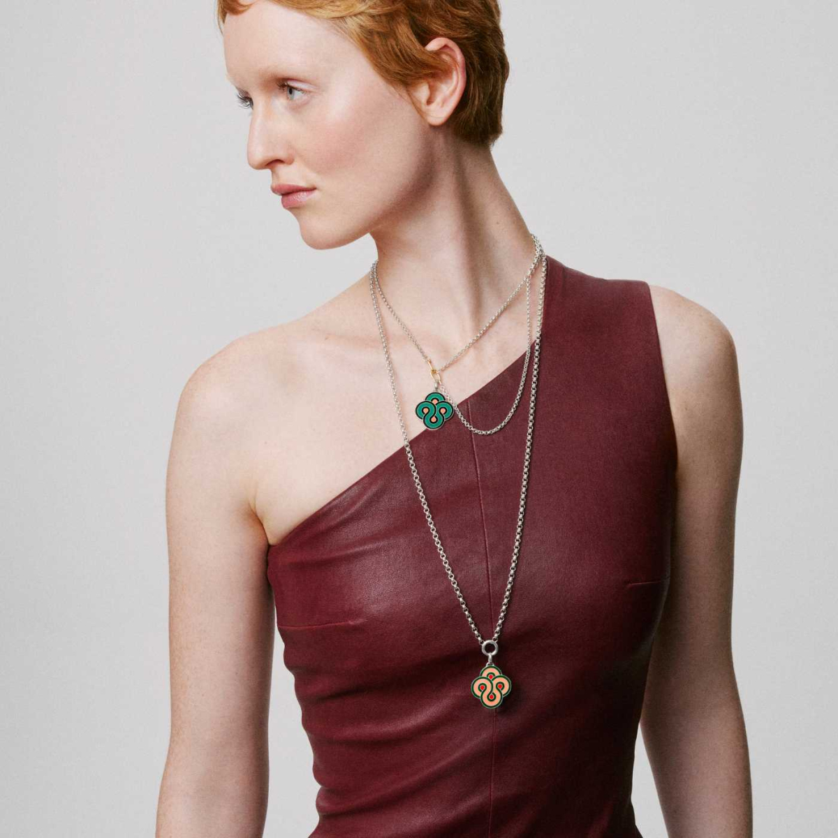 Collier Maxima Deux Rangs, vue collier, vue mannequin