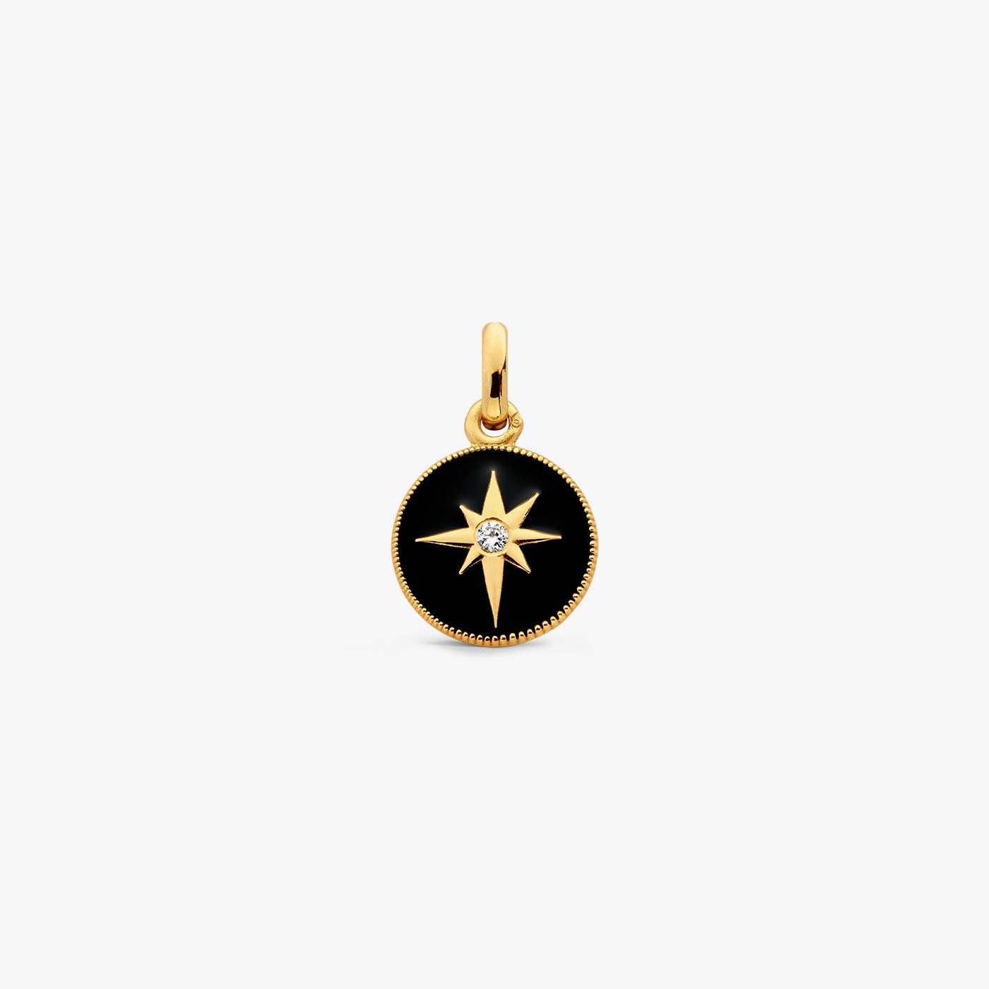 Pendentif Or Jaune & Diamant Etoile - Noir